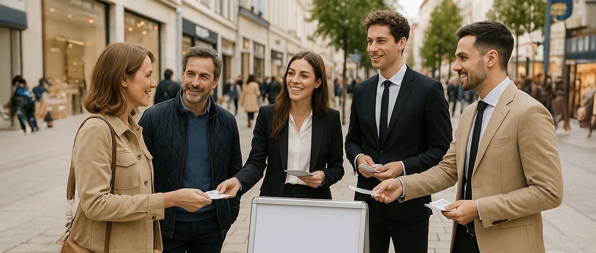 Stand publicitaire en ville