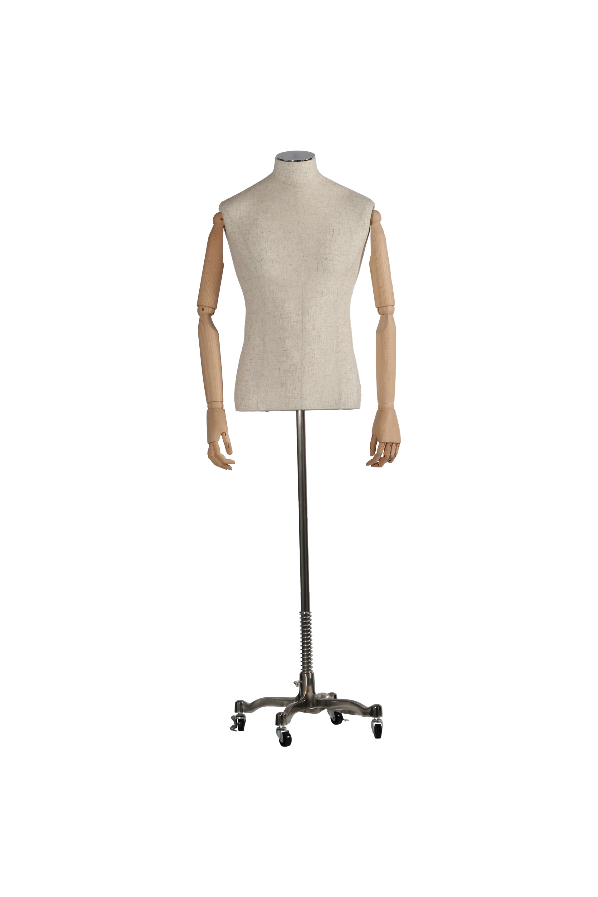 Stoffbezogene Herrenbüste mit Ständer