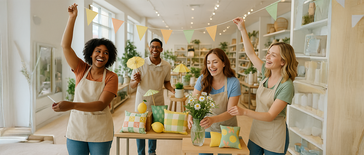 Sommerdeko im Geschäft