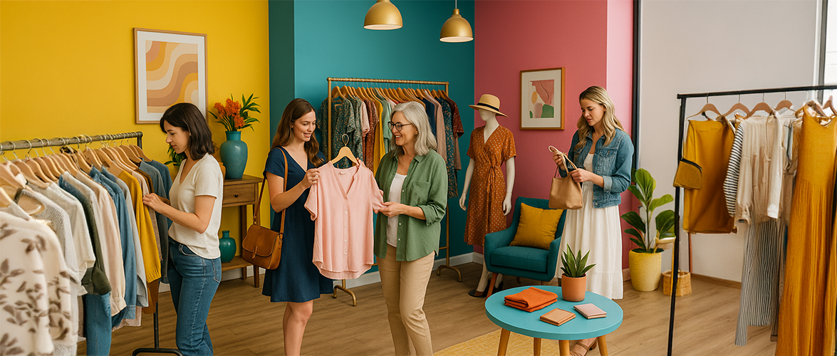Boutique de mode à la décoration colorée