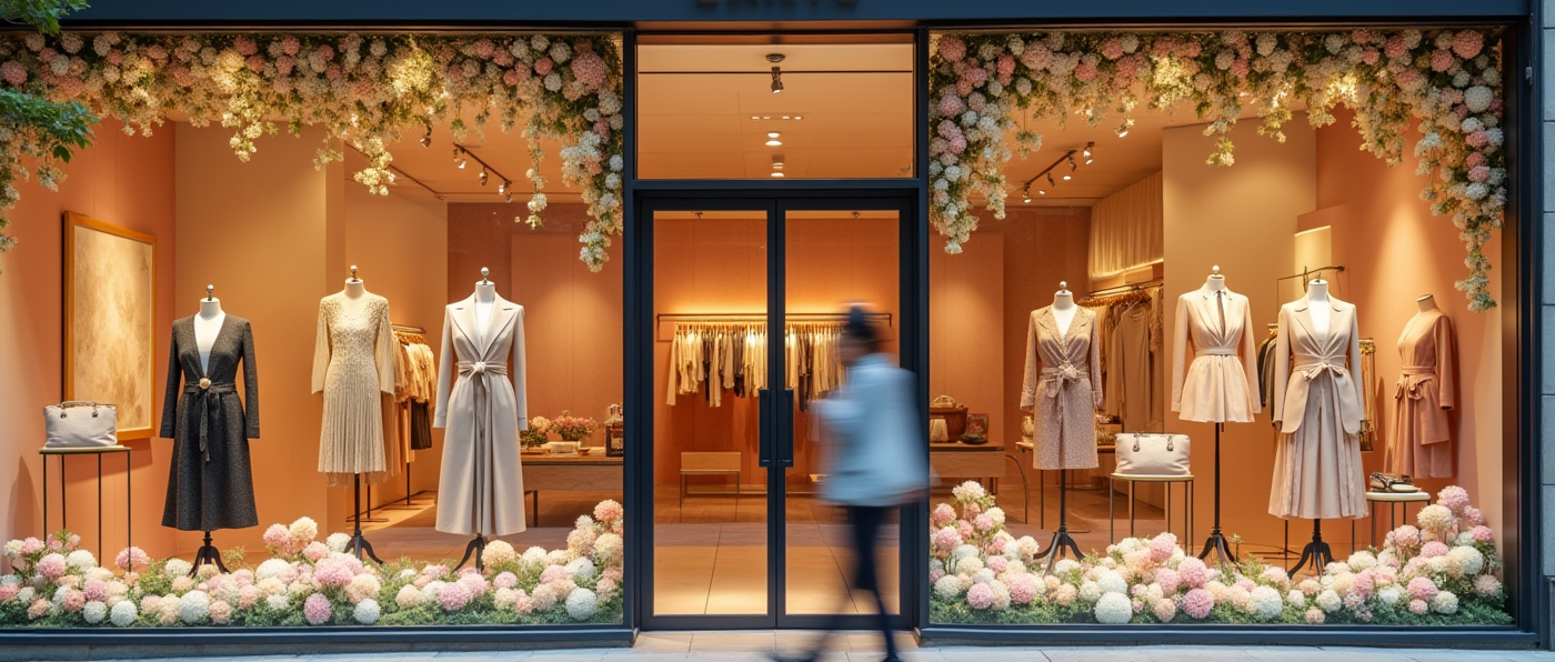 Saisonale Fensterdekoration im Einzelhandel