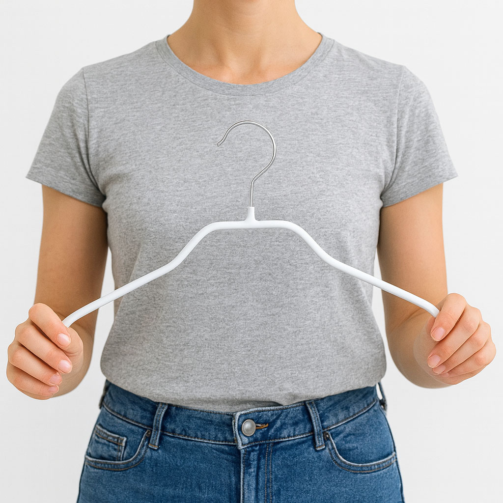 Metallkleiderbügel weiß