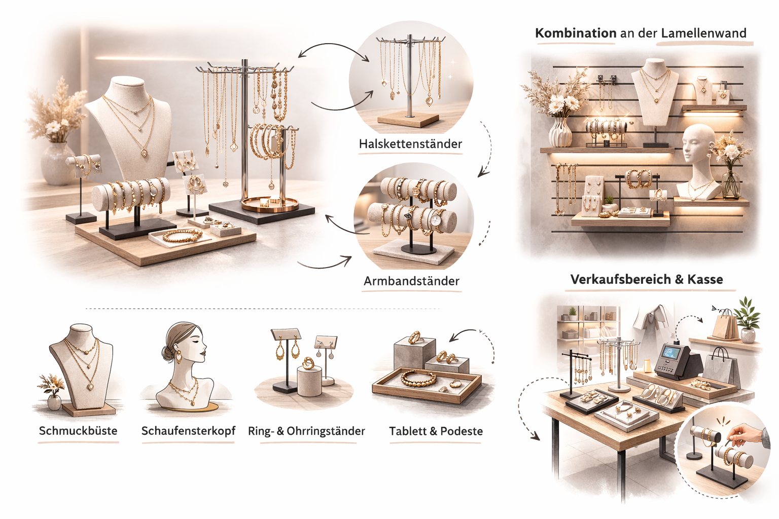 Accessoireständer für Schmuck im Einzelhandel