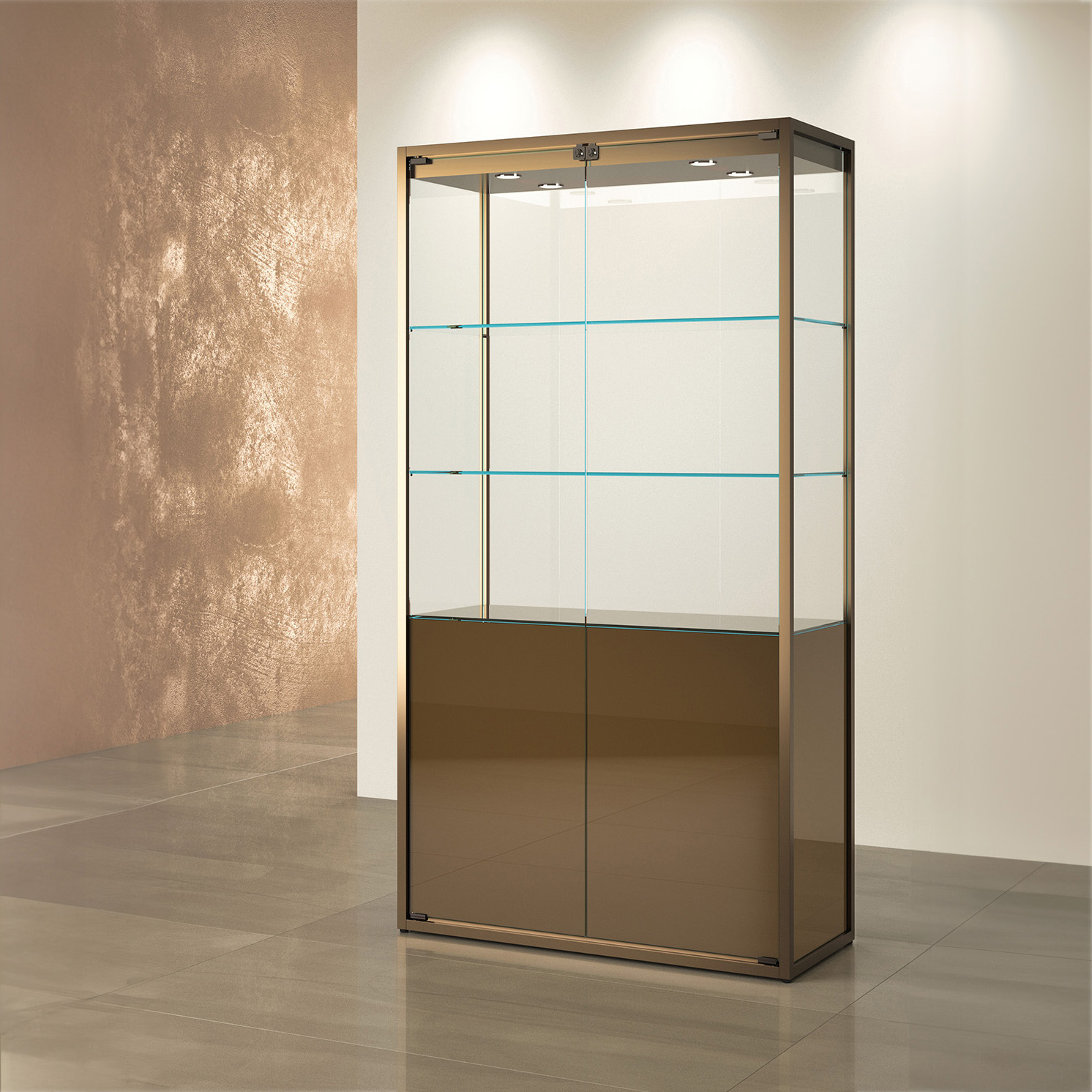 Standvitrine Metall, LED