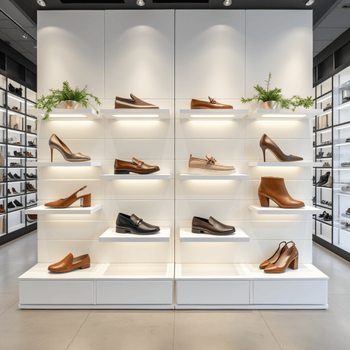 Lamellenwand Schuhregal