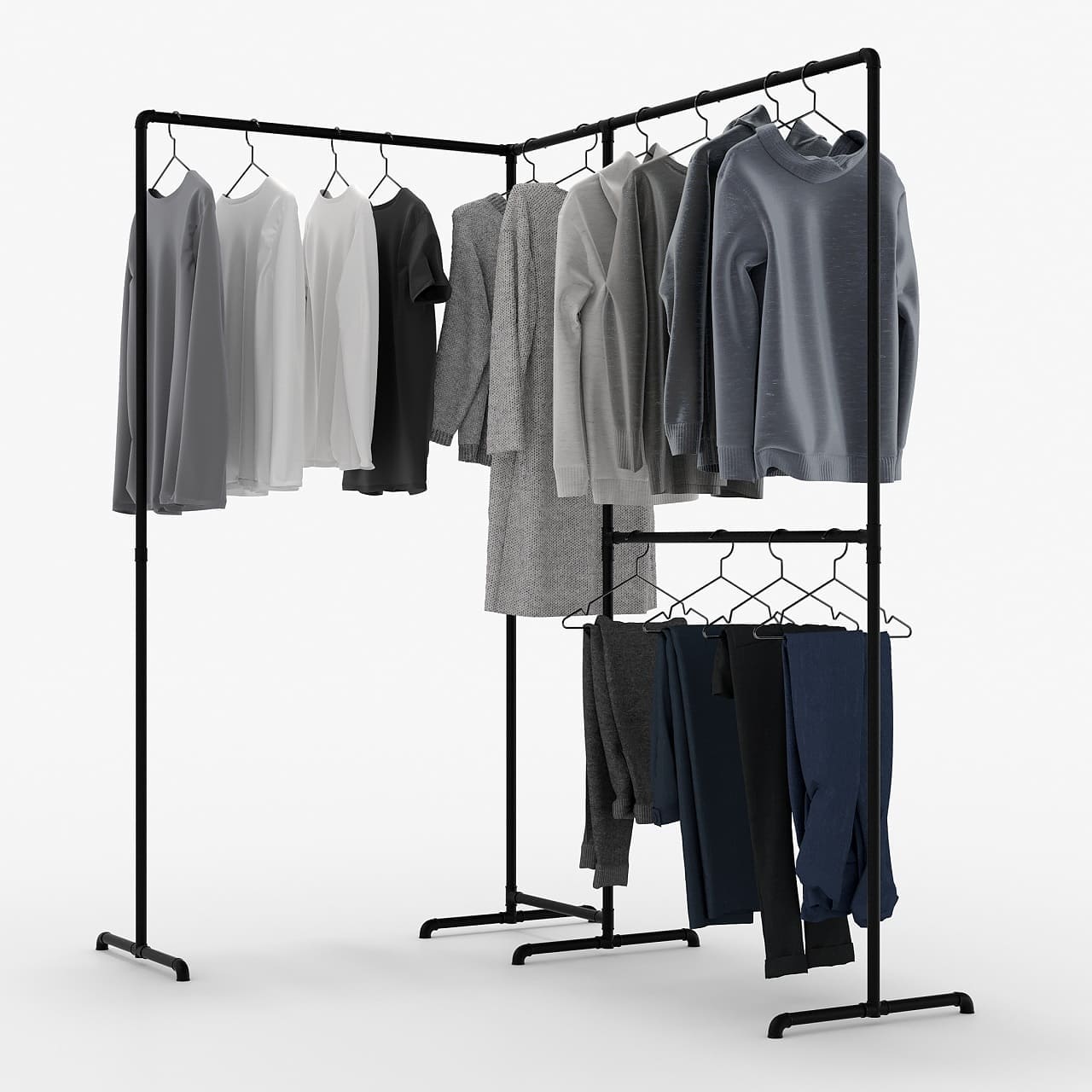 Konfektionsständer Ecke, schwarz