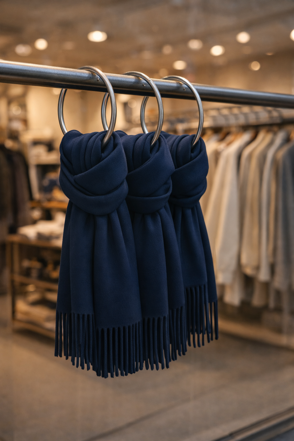 Accessoires Kleiderbügel zur Präsentation von Schals und Gürteln im Einzelhandel