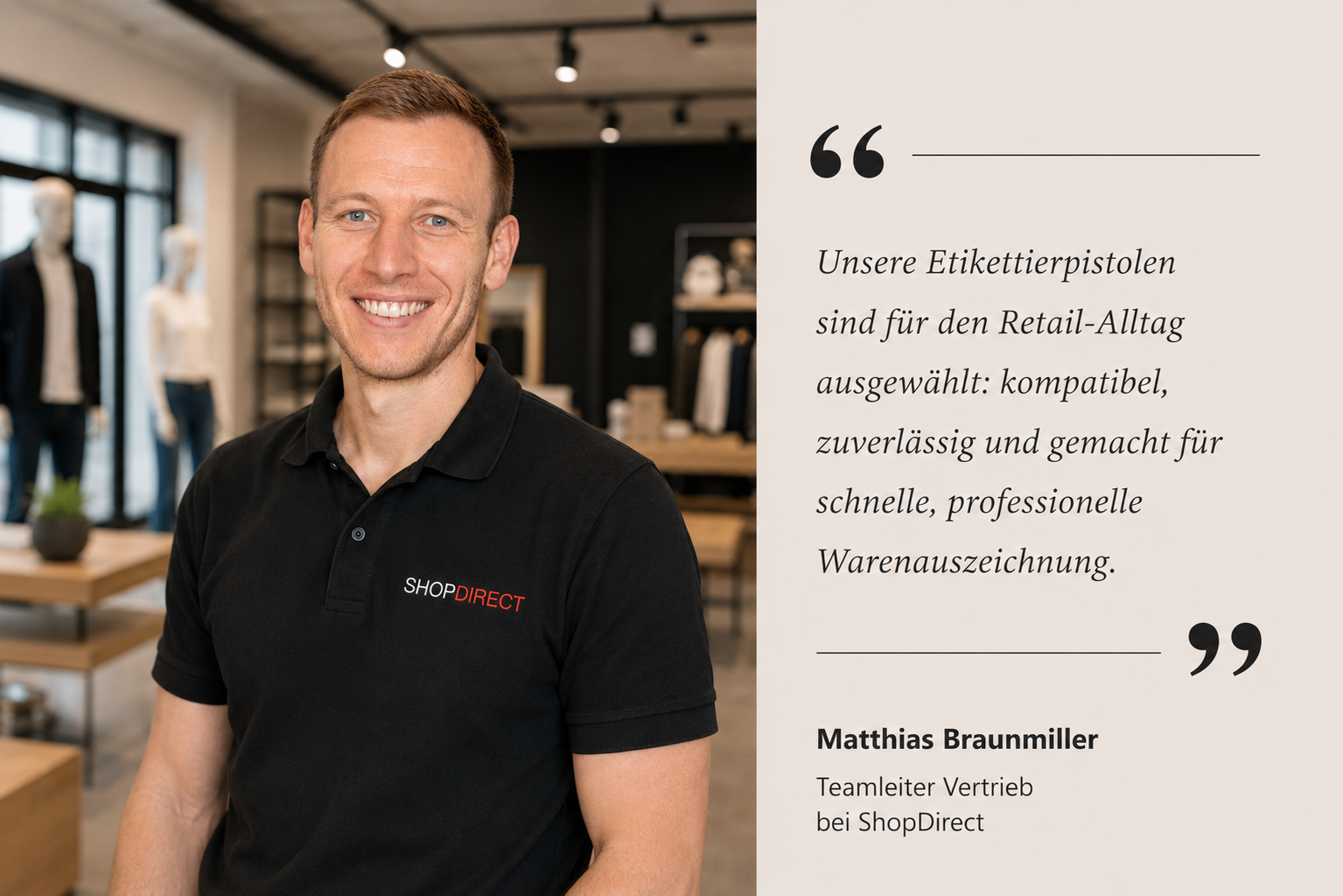 Matthias Braunmiller empfiehlt professionelle Etikettierpistolen für den Retail-Alltag