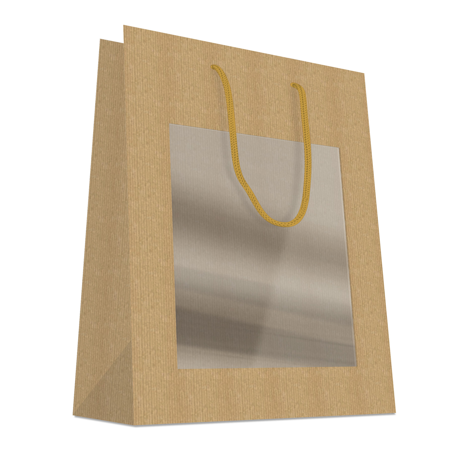 Papiertasche Natur mit Sichtfenster