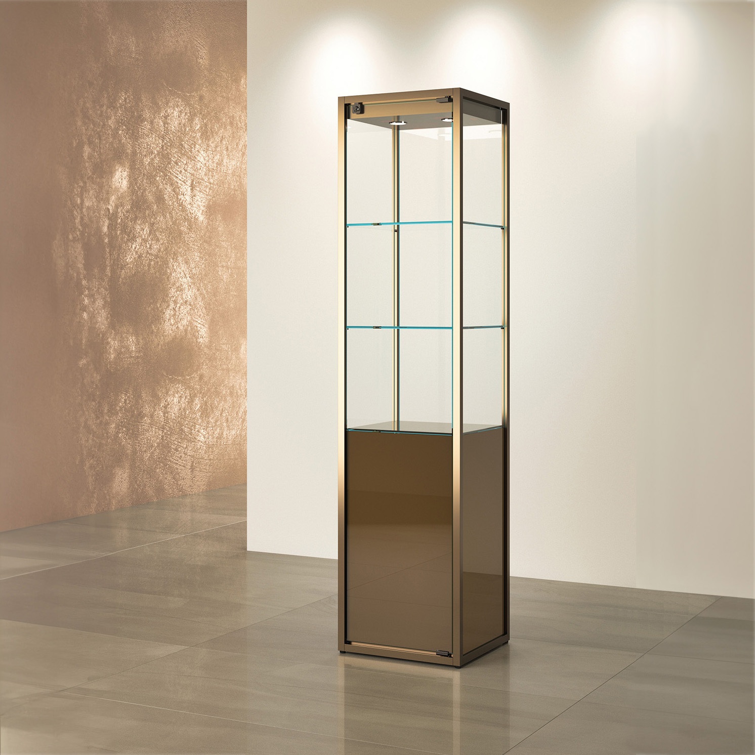 Standvitrine Metall, LED