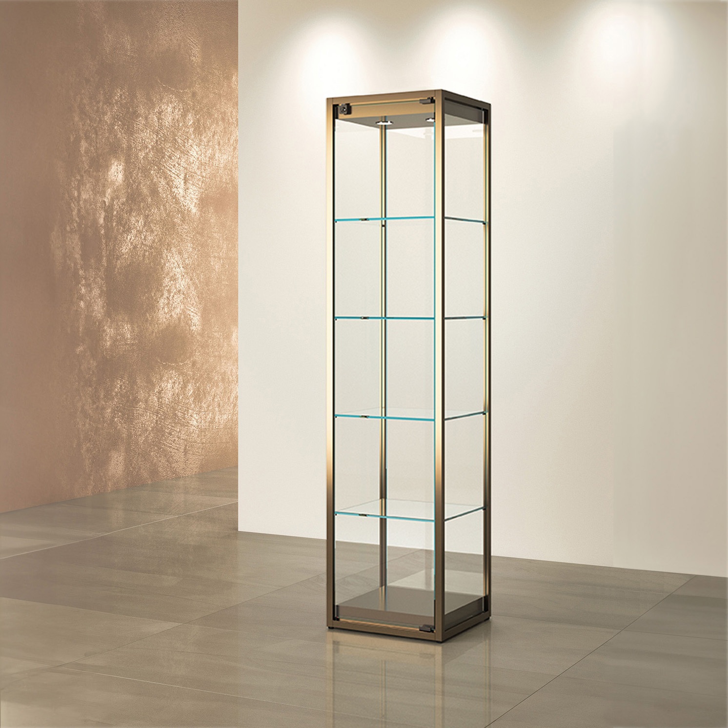 Standvitrine Metall, LED