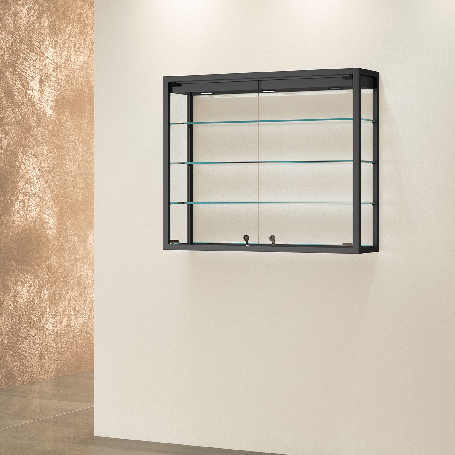 Hängevitrine mit Beleuchtung