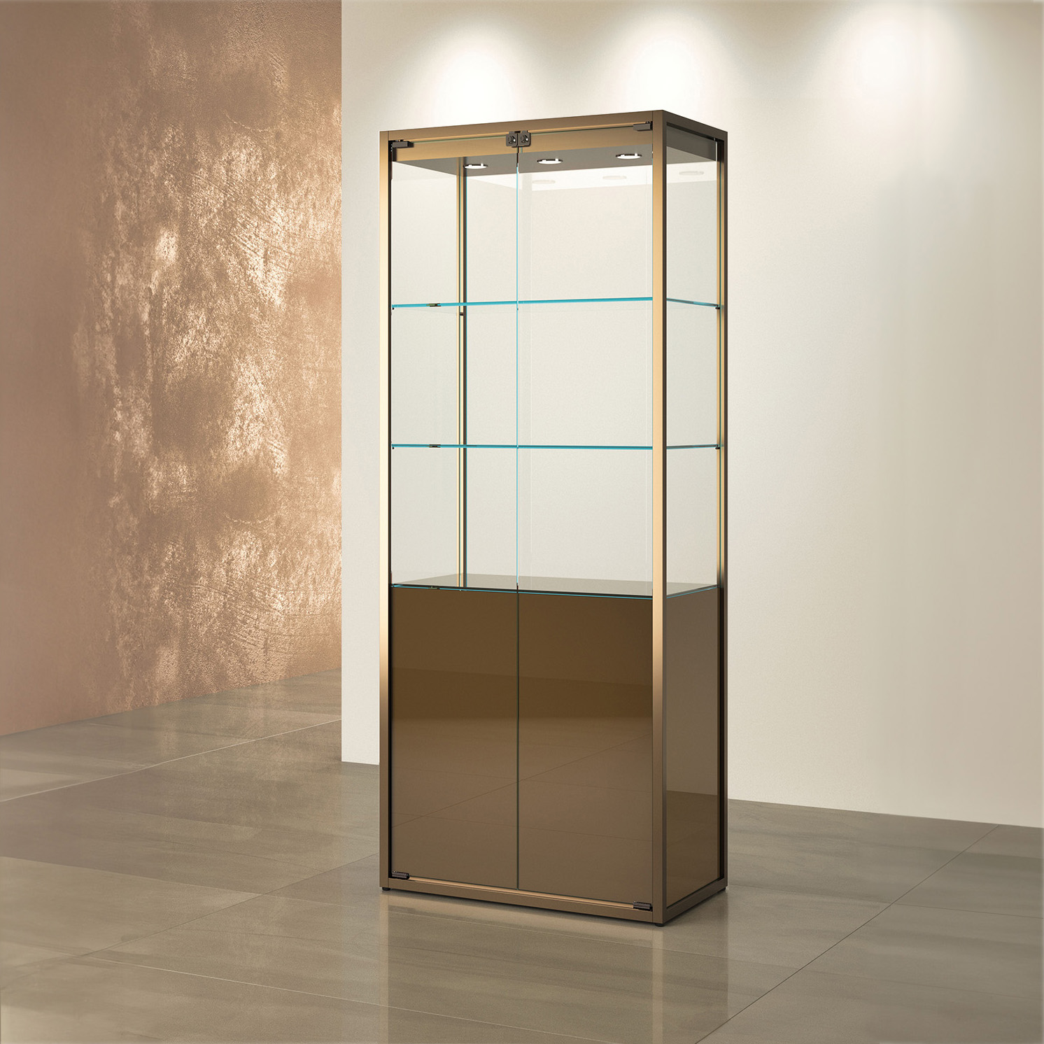 Standvitrine Metall, LED