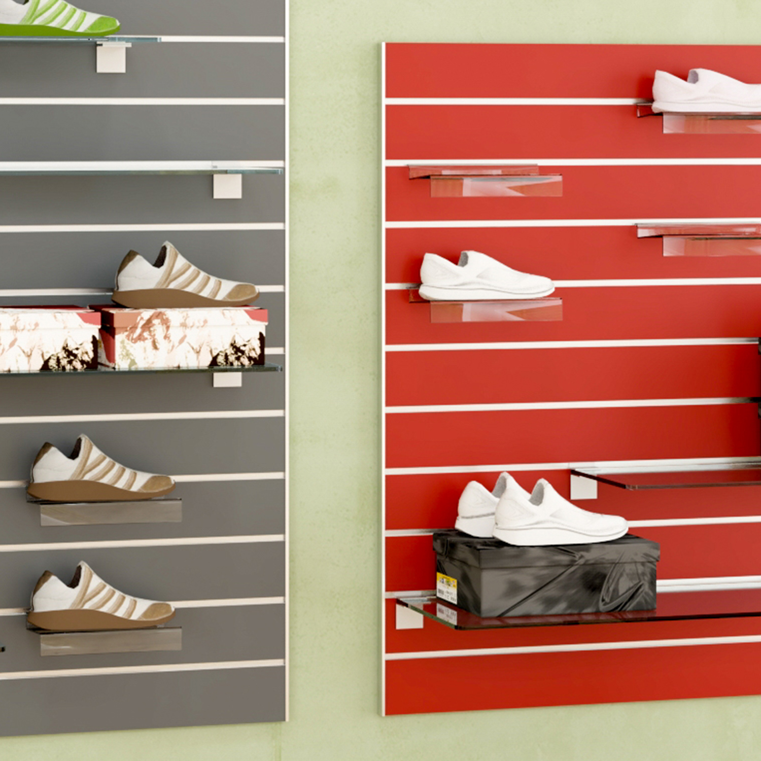 Spacewall Lamellenwand Slatwall weiß hochglanz Spacewall Lamellenwand Slatwall weiß hochglanz