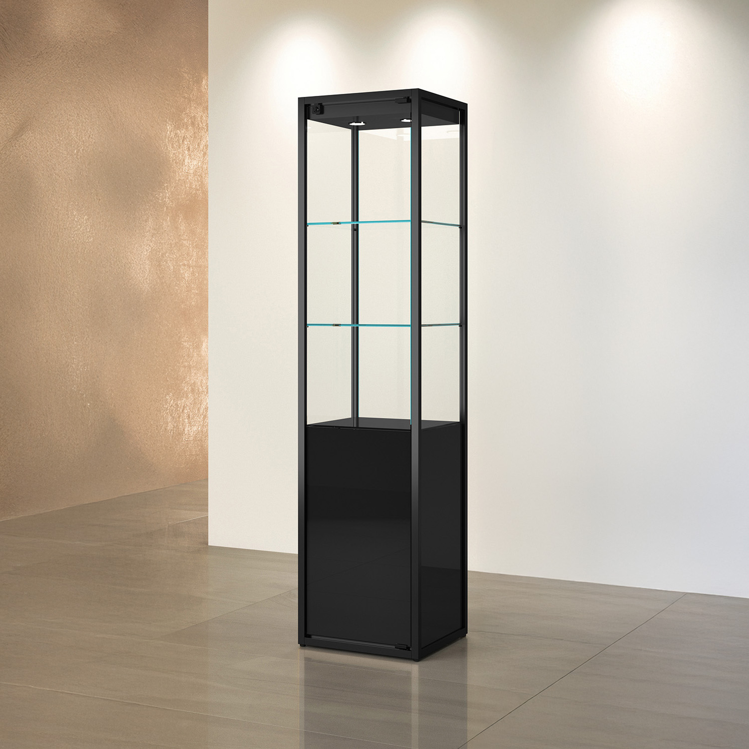 Standvitrine Metall, LED 