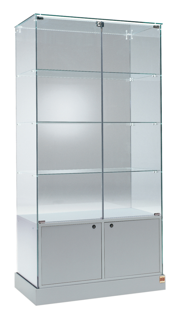 Vitrine mit Holzschrank