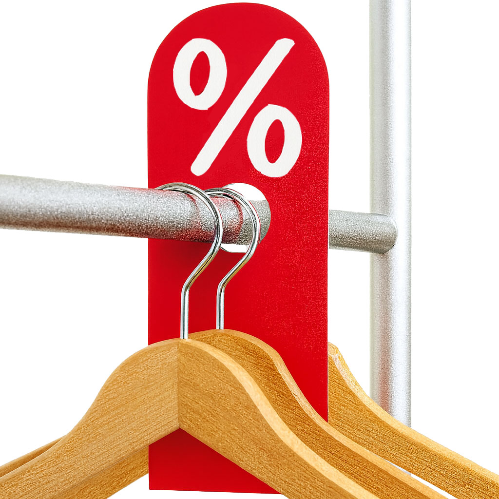 Rabattetikett für Kleiderstange
