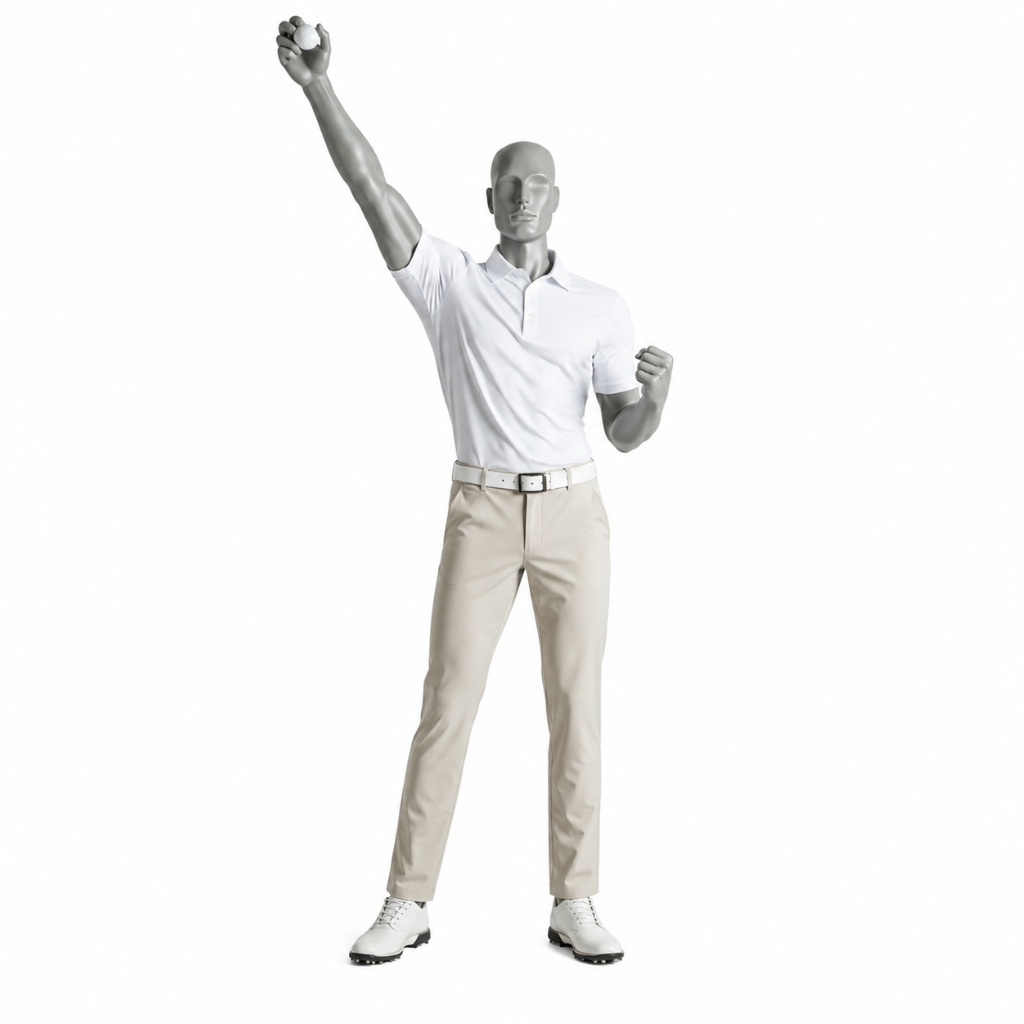 Sport Schaufensterpuppe Herren – Jubel-Pose mit erhobenen Arm