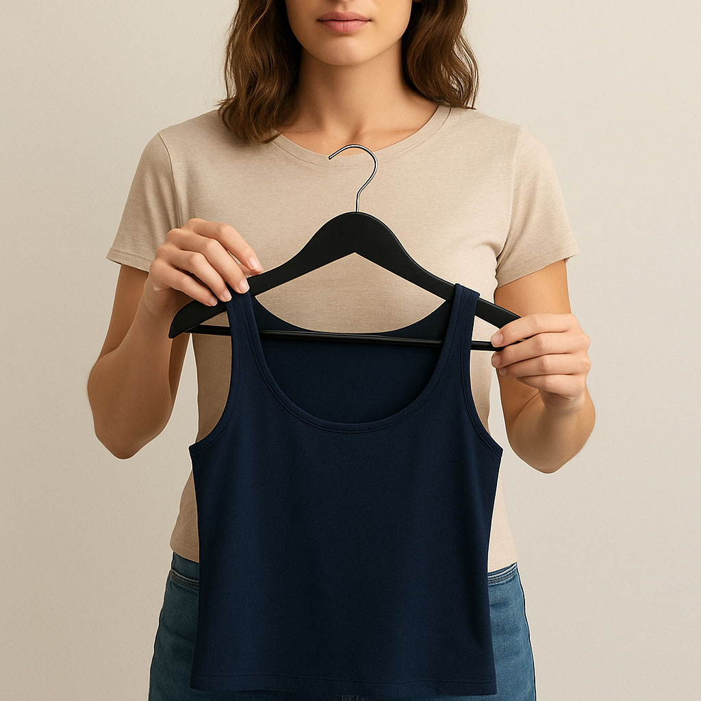 Premium Kleiderbügel mit Steg schwarz