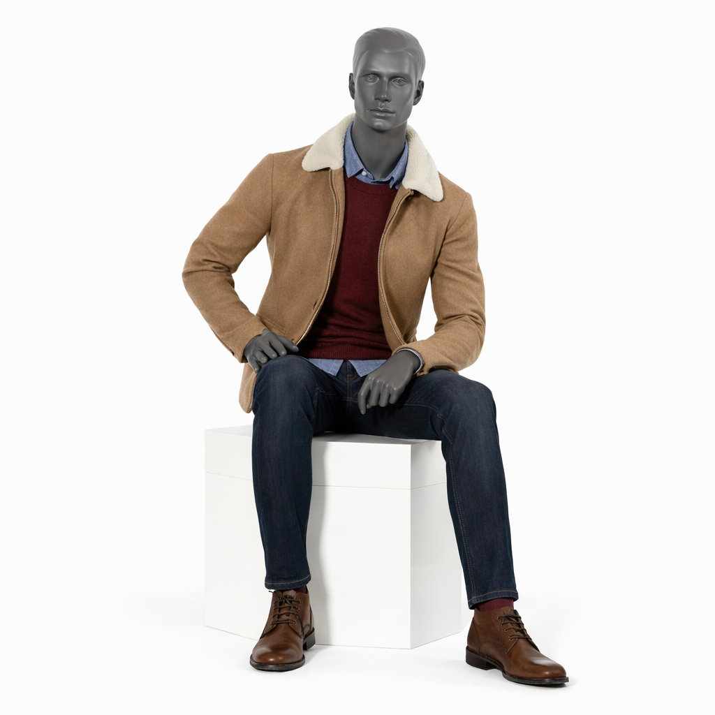 Schaufensterpuppe Mann sitzend