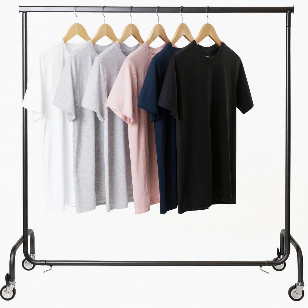 Konfektionsständer schwarz mit Rollen