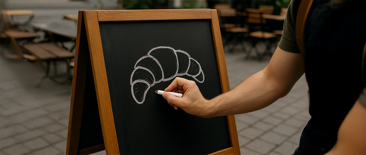 Kreidetafel beschriften