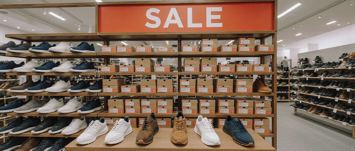 articles en fin de série dans un magasin de chaussures