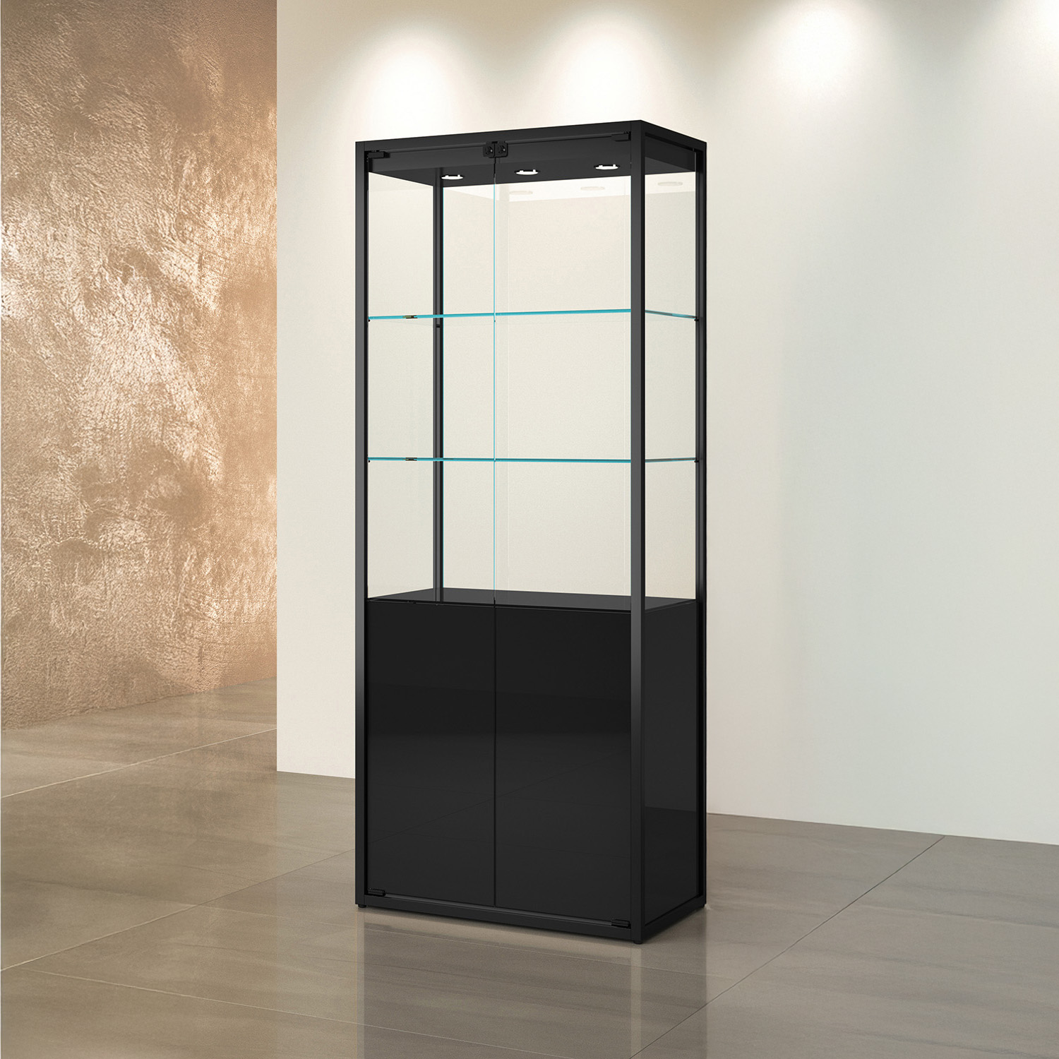 Standvitrine Metall, LED
