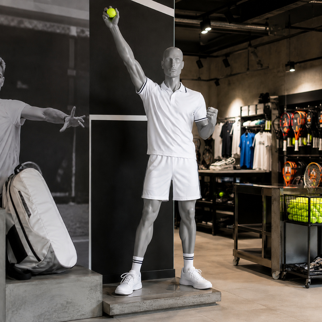 Sport Schaufensterpuppe Herren – Jubel-Pose mit erhobenen Arm