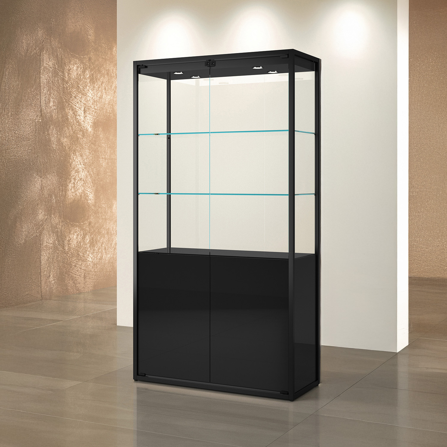 Standvitrine Metall, LED 