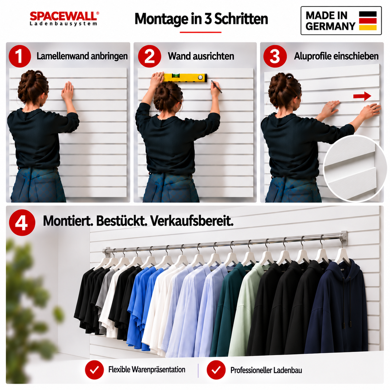 Spacewall Lamellenwand Alu gebürstet