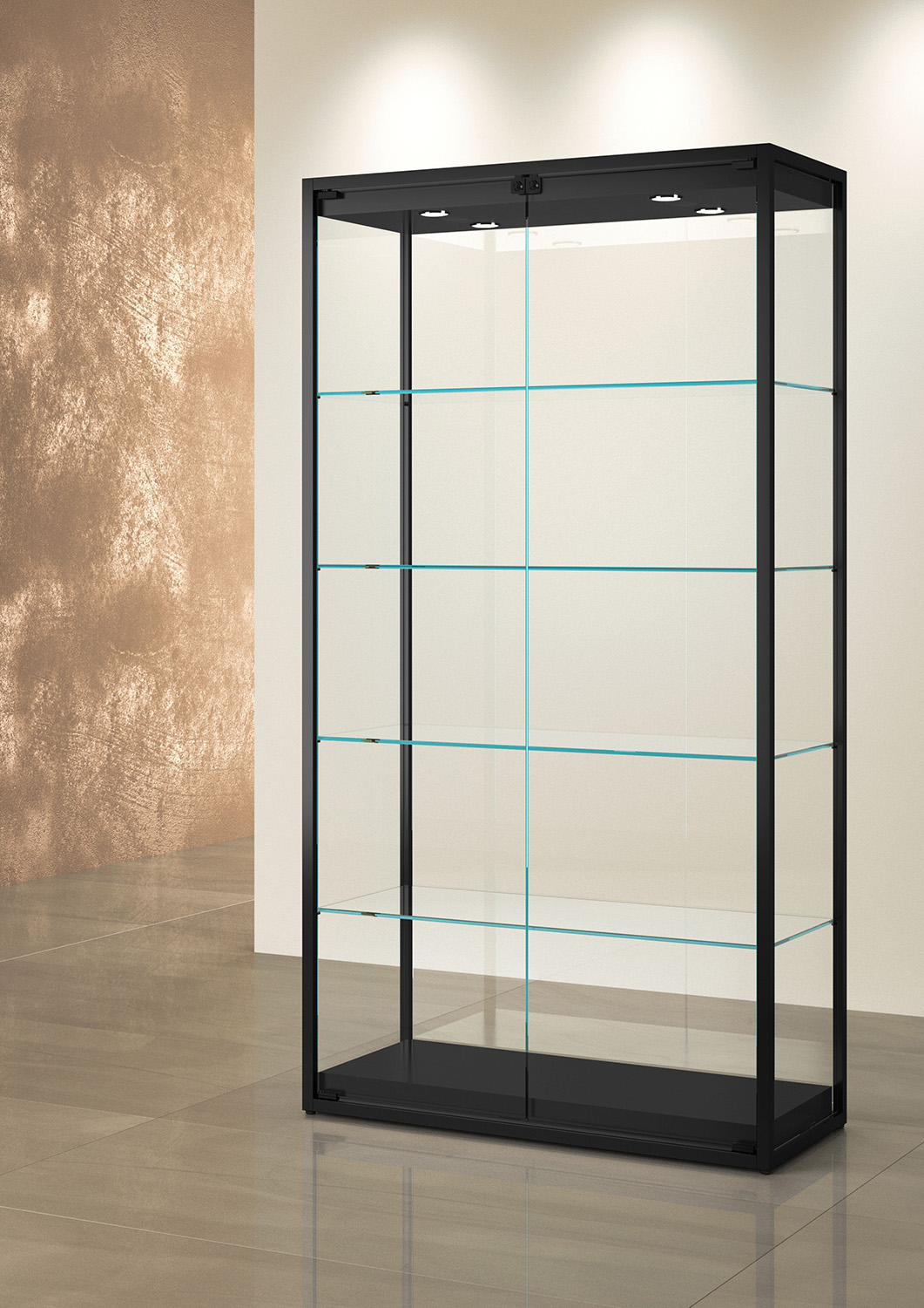 Standvitrine Metall, LED