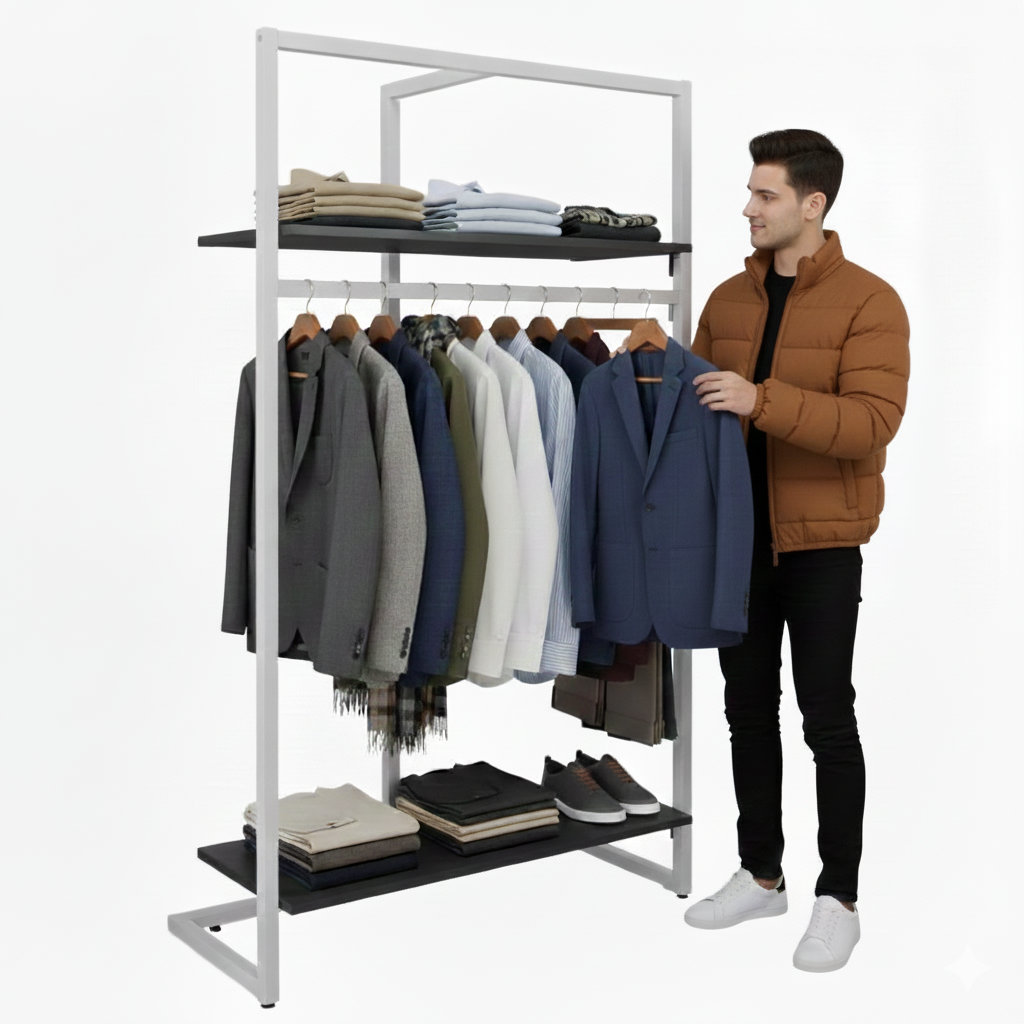 Ständer breit weiß/schwarz