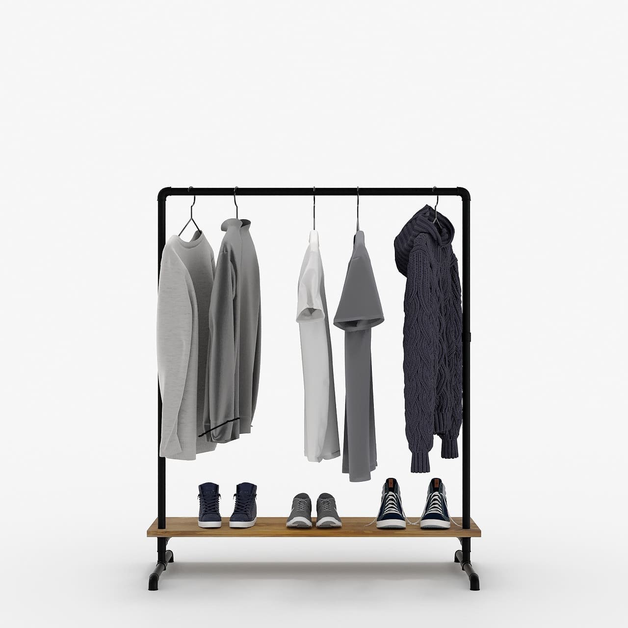 Konfektionsständer mit Fachboden