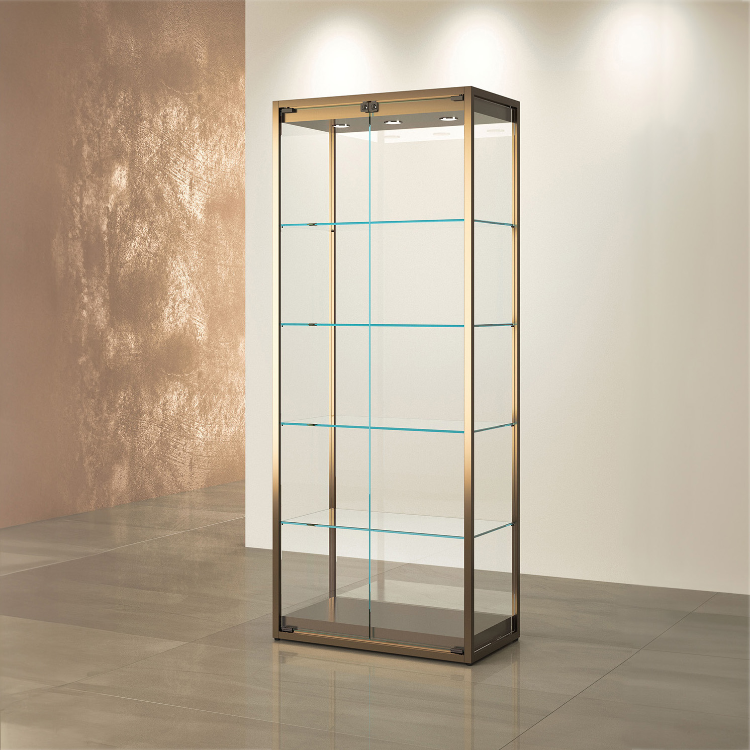 Standvitrine Metall, LED