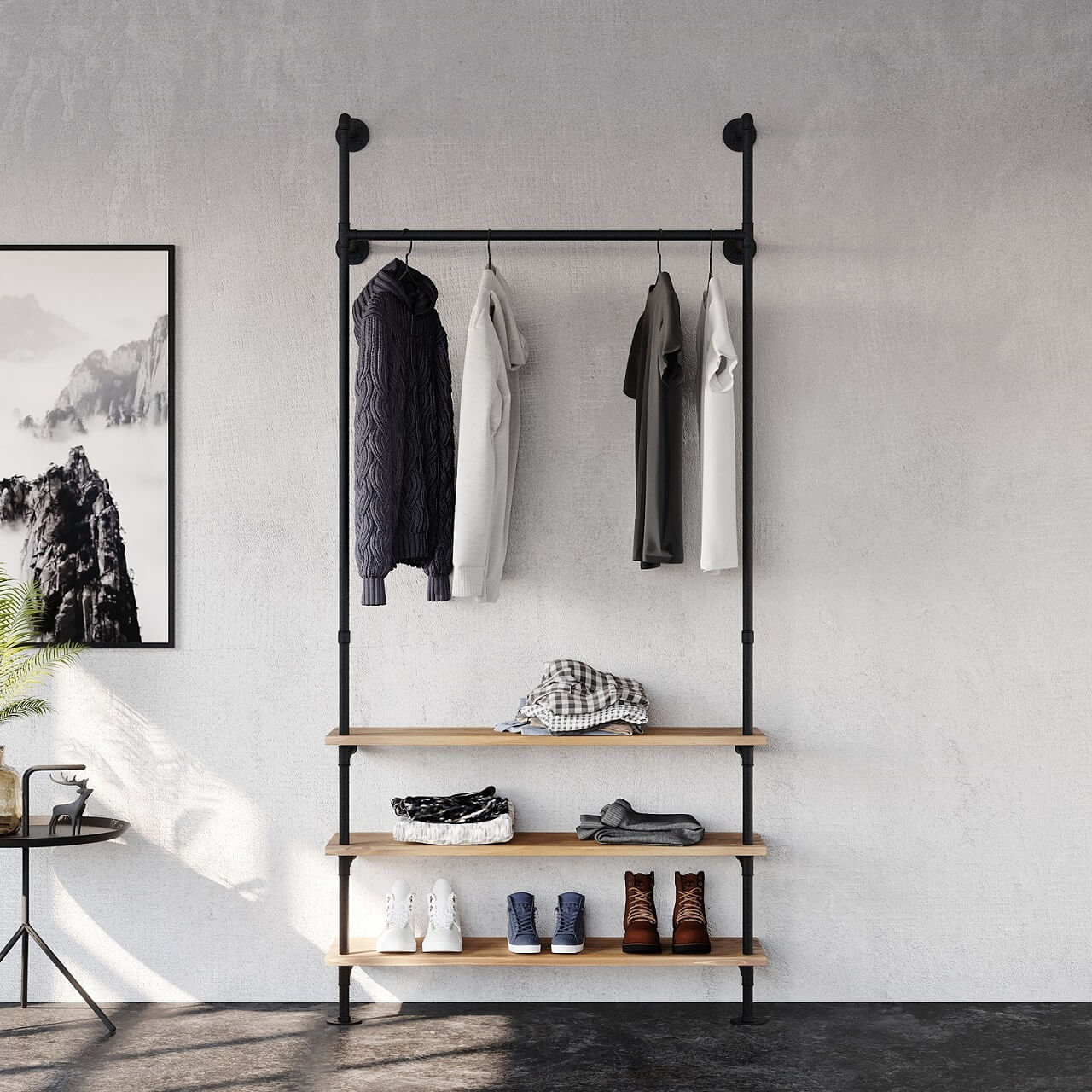 Regalsystem mit 3 Fachböden Regalsystem mit 3 Fachböden