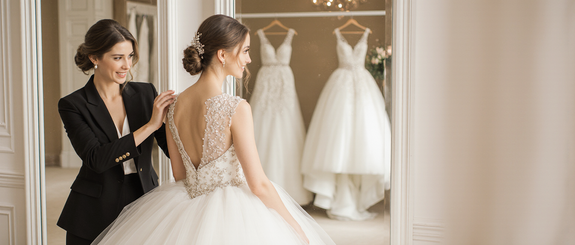 Brautmodeberatung im Brautmodenladen