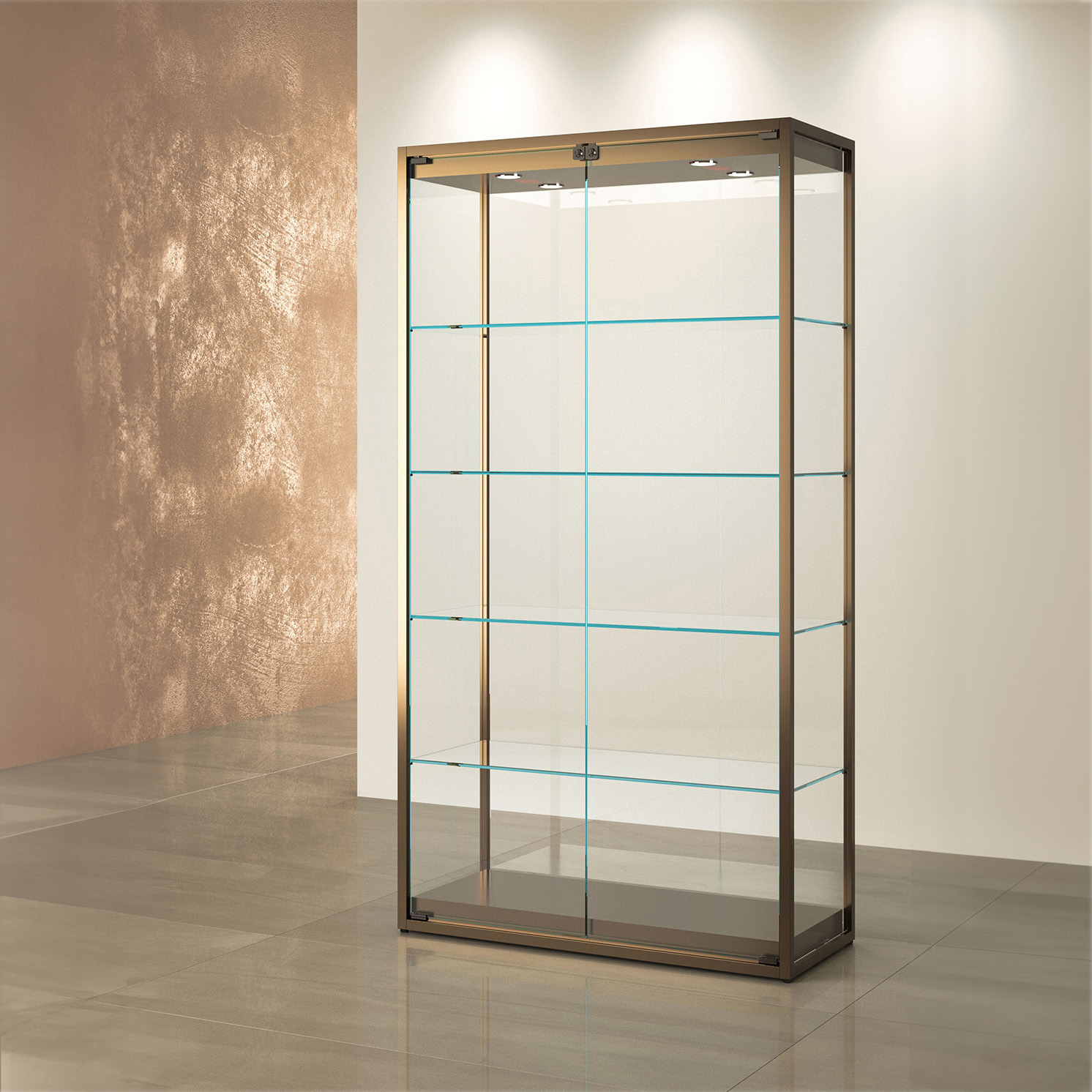 Standvitrine Metall, LED