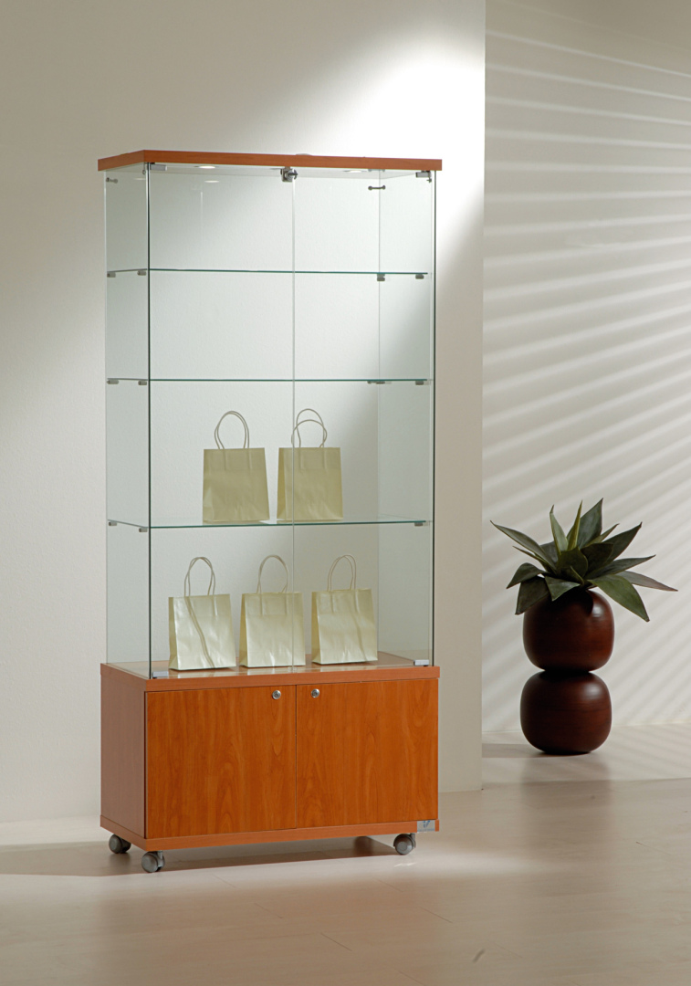 Vitrine mit LED und Unterschrank