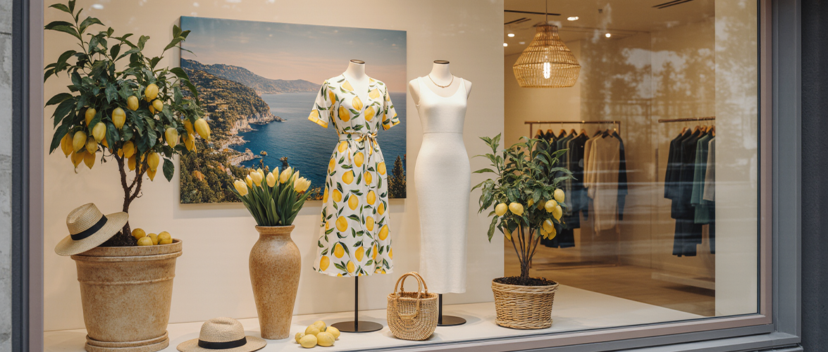 Sommerdeko im Schaufenster