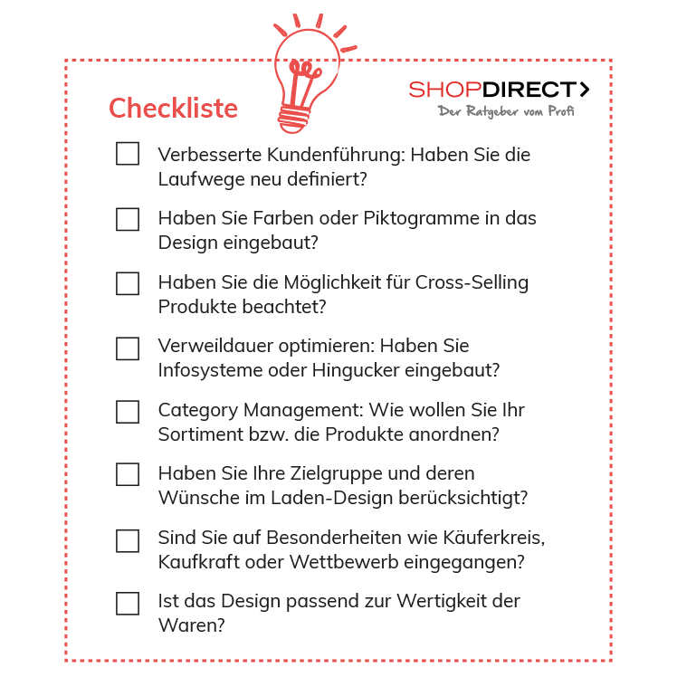 ShopDirect Checkliste Ladenumbau